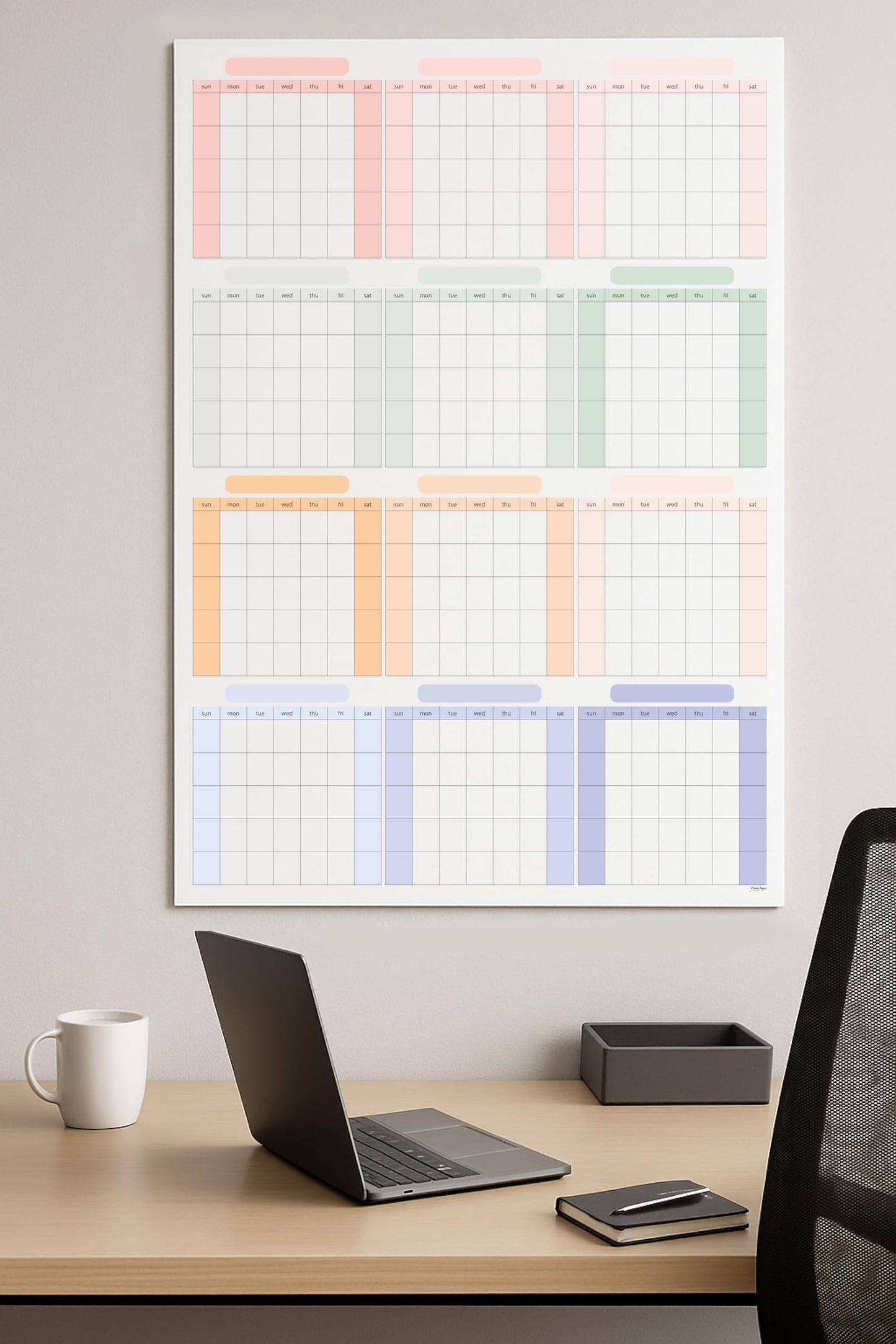 Dry Erase Wall Planner (27×39 in) – Double-Sided Reusable Yearly Planner with Undated Planning Board & 2026 Calendar Reference, Large Laminated Write & Wipe Wall Calendar for Home, Office, Classroom