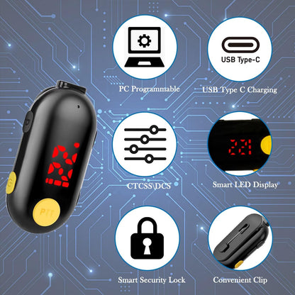 ELIDAIP T-M9 Super Mini Walkie Talkies with Earpieces Mini Two Way Radios