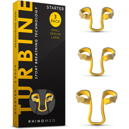 Rhinomed Turbine Nasal Dilator for Athletic Breathing - Trial 3pk - Improves Airflow During Exercise - Nasal Dilators for Exercise - Internal Nasal Dilator - Lightweight