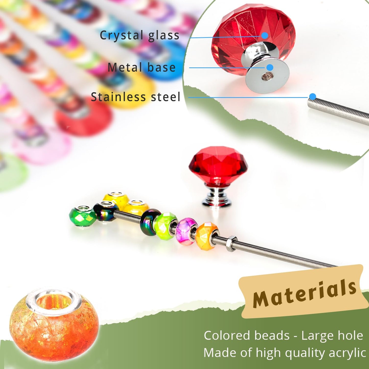 Prefdo 236 PCS Decorative Garden Stakes DIY Fairy Wand Beaded Kit