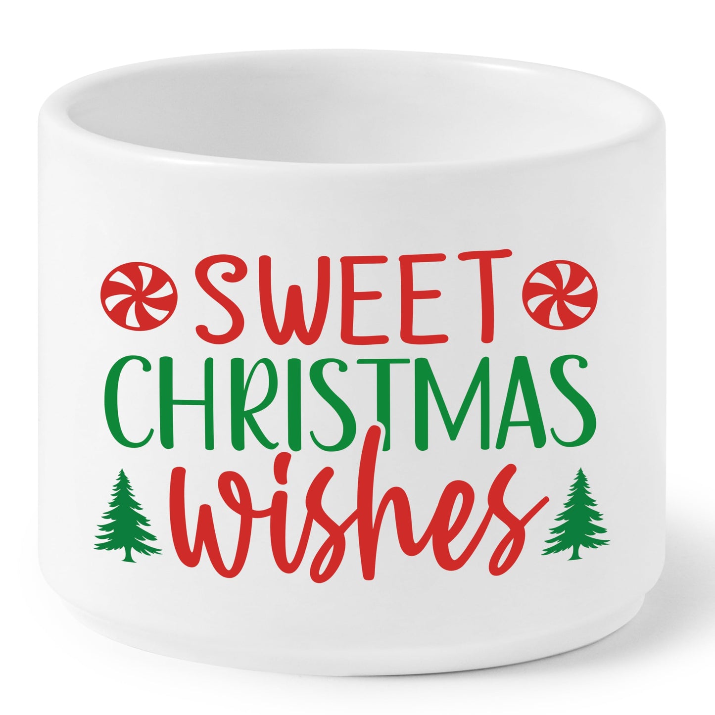 FoszaSzept Candy Dish Cauldron, Christmas Mini Ceramic Candies Bowl Tiered Tray Decor, Snack Serving Bowl Table Wishes Accents for Themed Party Birthday Home Kitchen Events Gifts (Sweet Wishes)