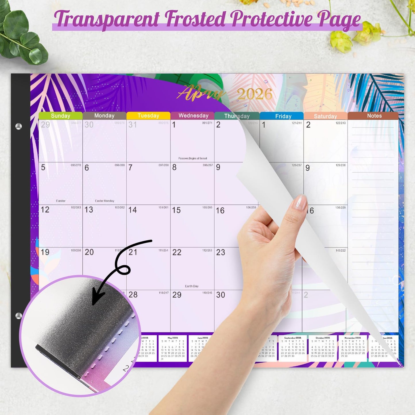 Gannyfer Desk Calendar 2026-2027 - 18 Month Large Desk Calendar 2026, Use January 2026 to Jun 2027, 22" x 17" Desktop Pad Calendar, Office Supplies Perfect for Planning and Organizing In Your Home, School or Office