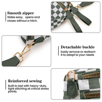 Nylon Crossbody Bags Bum Bag for Women Large Sling Bag Purse with Adjustable Strap（Black）