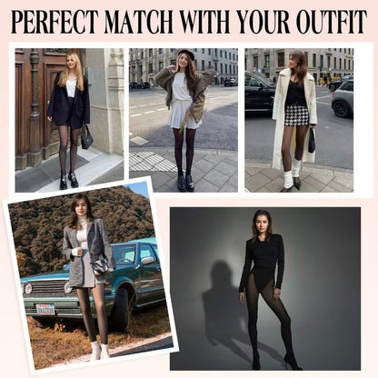 Vertvie Thermo Strumpfhose Damen Warme Dicke Fleece Thermostrumpfhose Gefälschte Durchscheinend Leggings High Waist gefütterte Pantyhose Winter