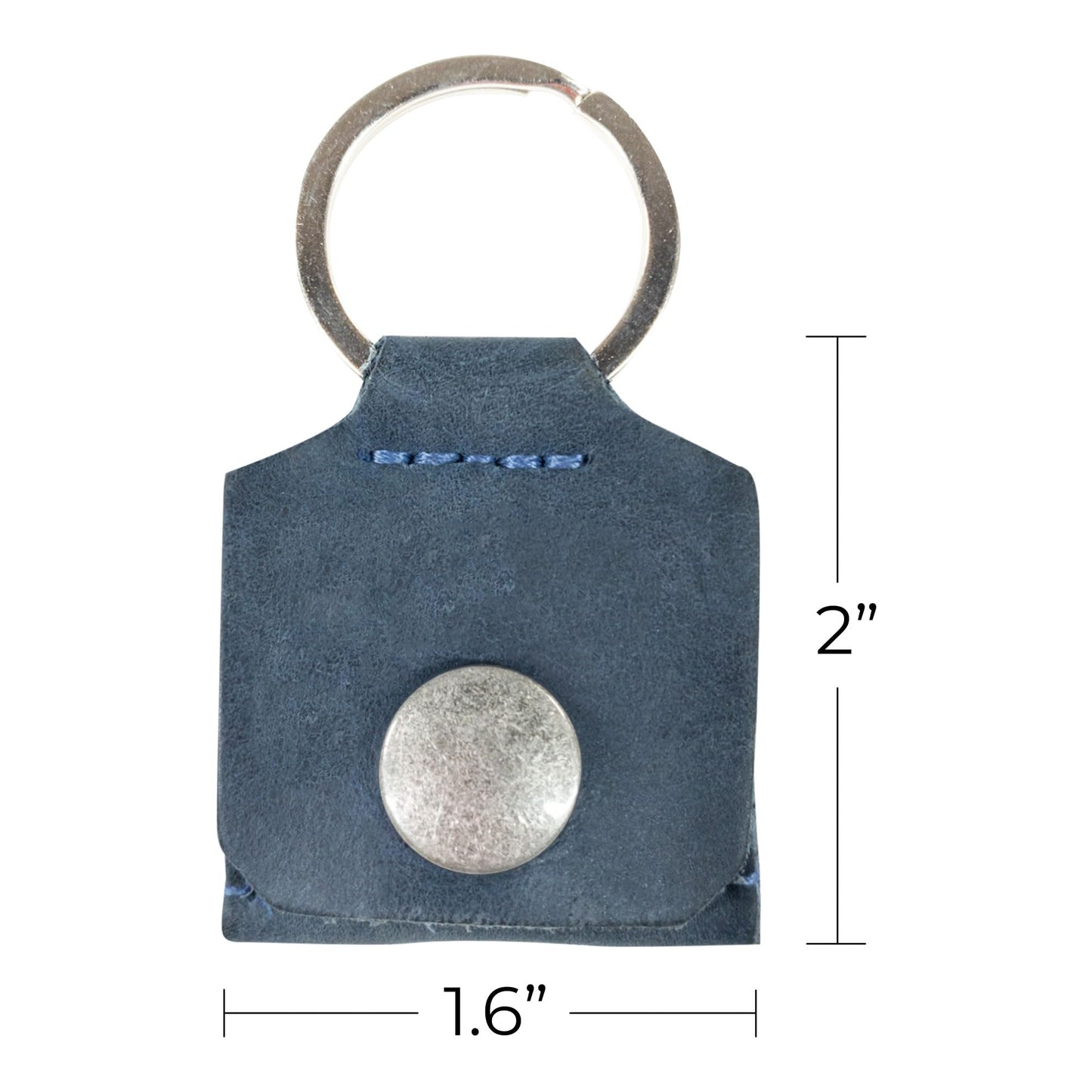 Rustic Leather Switch Cartridge Game Keychain/SD Card/Guitar Pick Holder Handmade by Hide & Drink (Slate Blue)