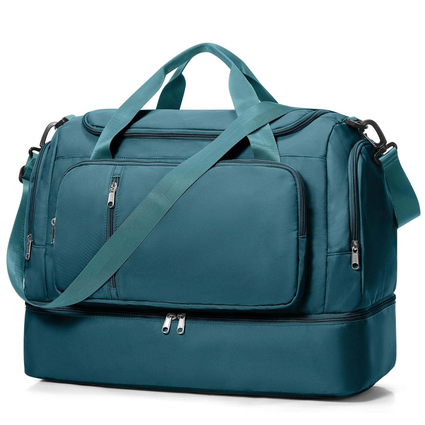 Travel Duffle Bag, Weekender Bags for Women,Carry On Overnight Personal Item Travel Bag with Shoes Compartment,Peacock Blue