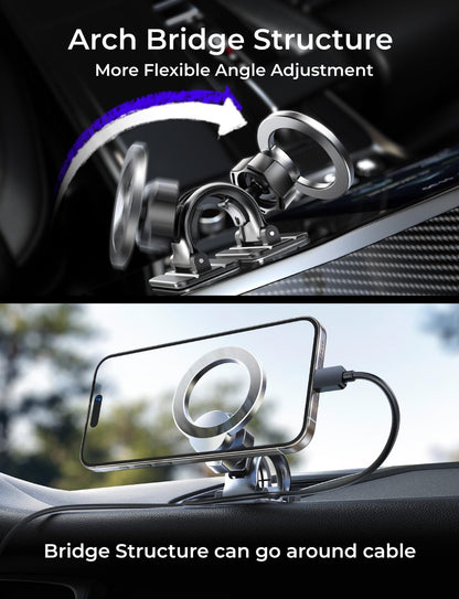 LISEN for MagSafe Car Mount iPhone 17 Car Accessories for Men Women Interior,Magnetic Phone Holder for Car [95% Increase Magnetic] Truck Vent Phone Mount 2X Mat Fit GPS iPhone 17 Pro Max Air 16 15