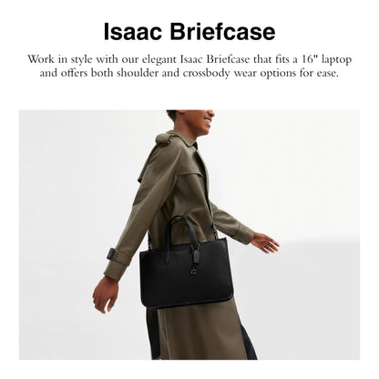 Isaac Briefcase in Pebble Leather