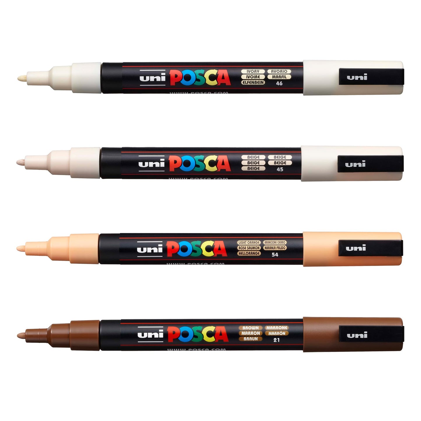 Posca Paint Markers Set of 4 Warm Neutral Tones; 3M Fine POSCA Markers with Reversible Tips; POSCA Marker Set of Acrylic Paint Pens | POSCA Pens for Art Supplies; Fabric Paint; Fabric Markers
