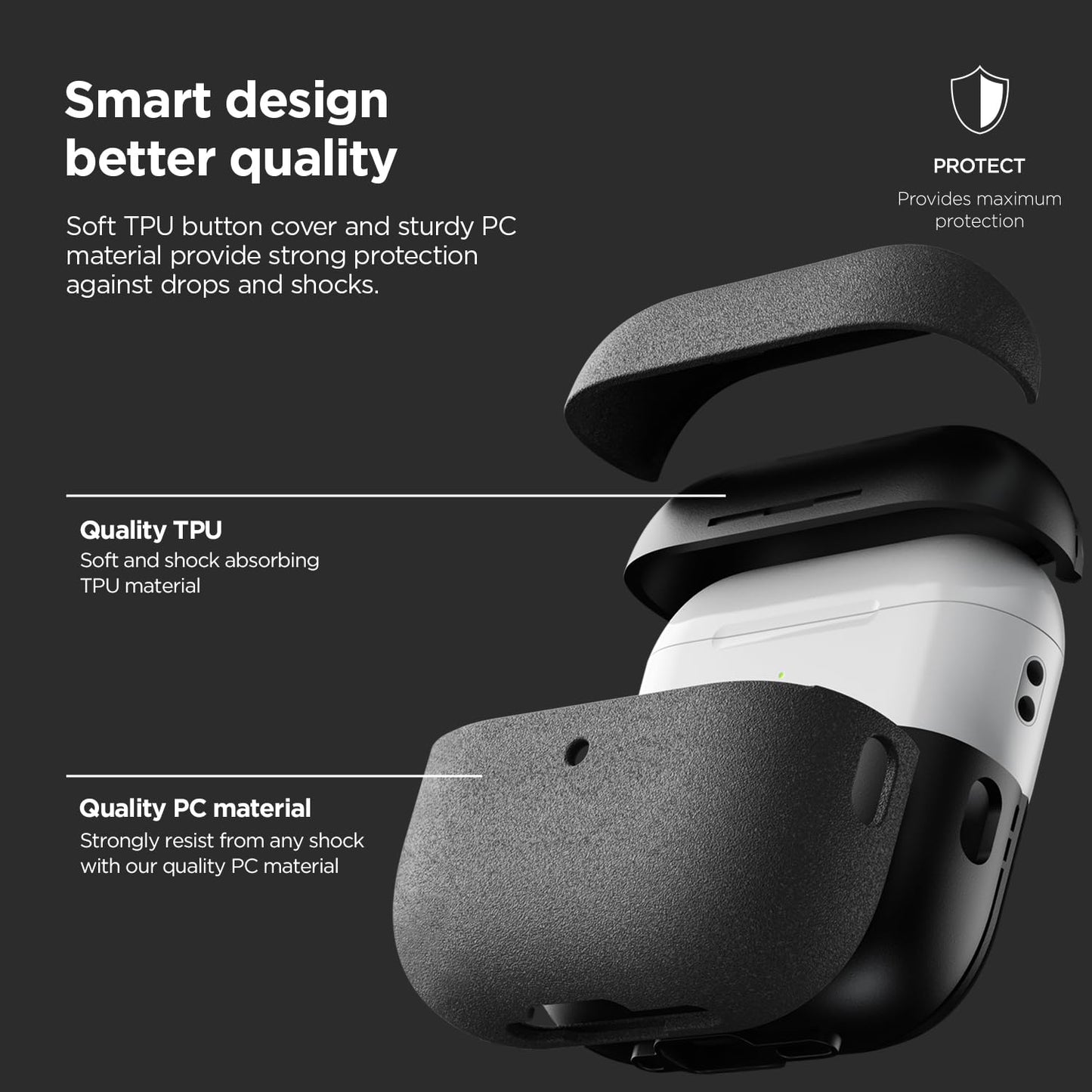 VRS Design Modern for Apple AirPods Pro 3rd Generation Case (2025) – Modern Minimal Style with Slim Profile and Precise Fit Compatible with AirPods Pro 3 (Sand Stone)
