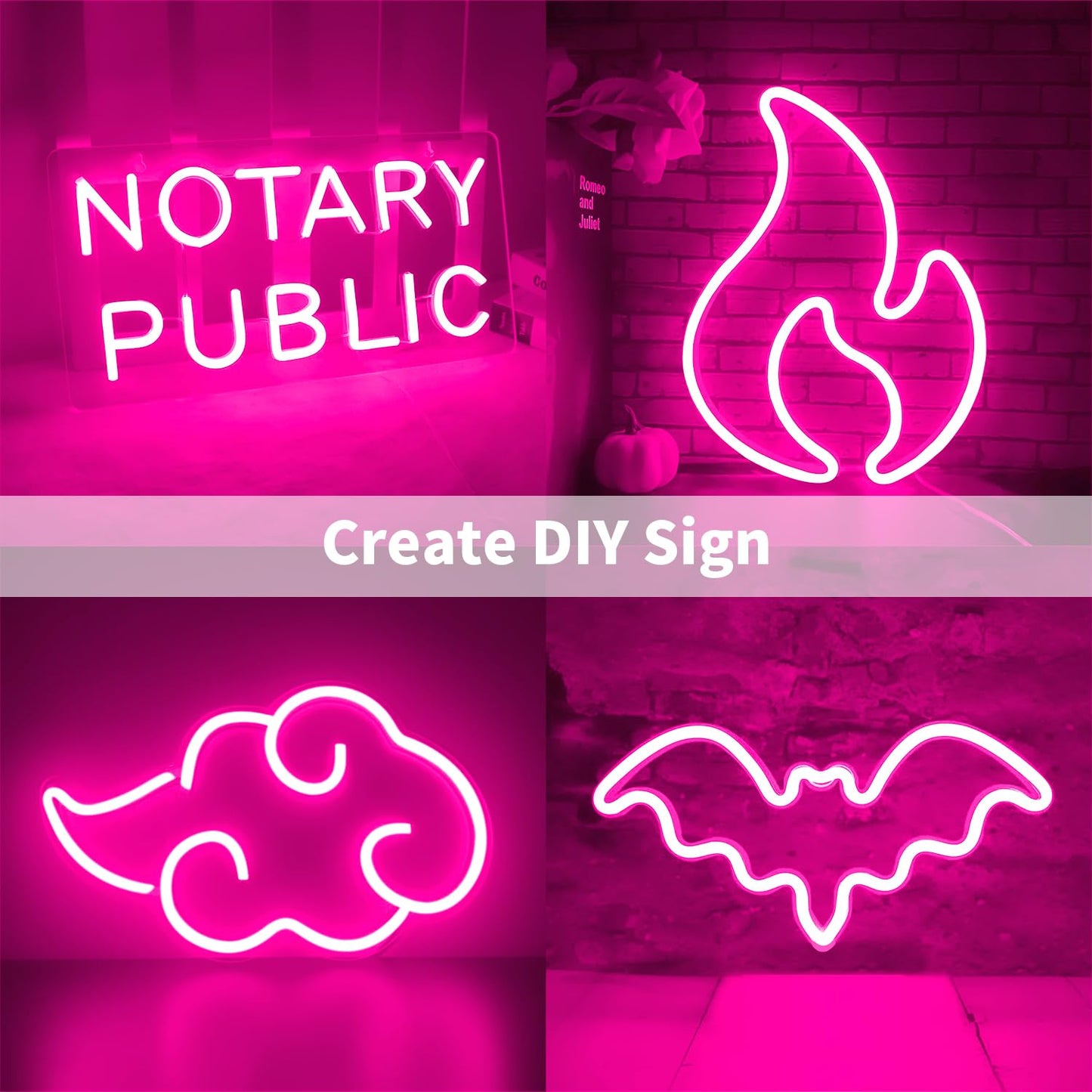 iNextStation 16.4FT/5M Pink LED Strip Lights, DC12V Silicone Neon Light Strip, IP65 Waterproof Led Rope Lights Dimmer for Cuttable DIY, LED Light Strip for Bedroom, Indoor, Outdoor(with Plug)