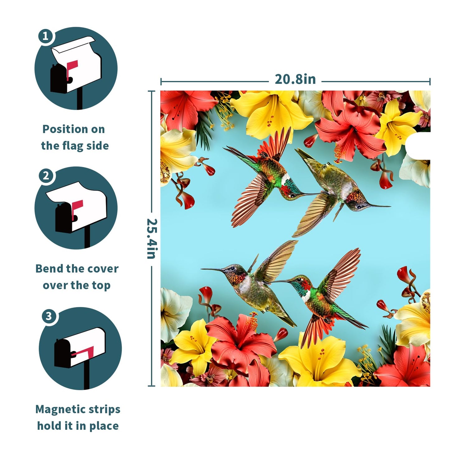 Spring Summer Birds Mailbox Cover Rustic Spring Flower Mailbox Wrap Magnetic Large Size 25.5" x 21" Farmhouse Holiday Magnetic Post Letter Box Decor for Home Garden Yard