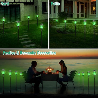 Solar Lights Outdoor, Solar Torch Light with Flickering Flame for Garden Decor, 20.5'' Small Size Solar Powered Garden Lights, Waterproof Flame Torches for Outside Patio Pathway Yard Decorations