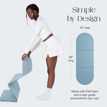 Bala Compact Workout Mat - 12MM Thick, Slip-Resistant & Foldable Yoga Mat for Home Fitness | Ideal for Pilates & Core Training