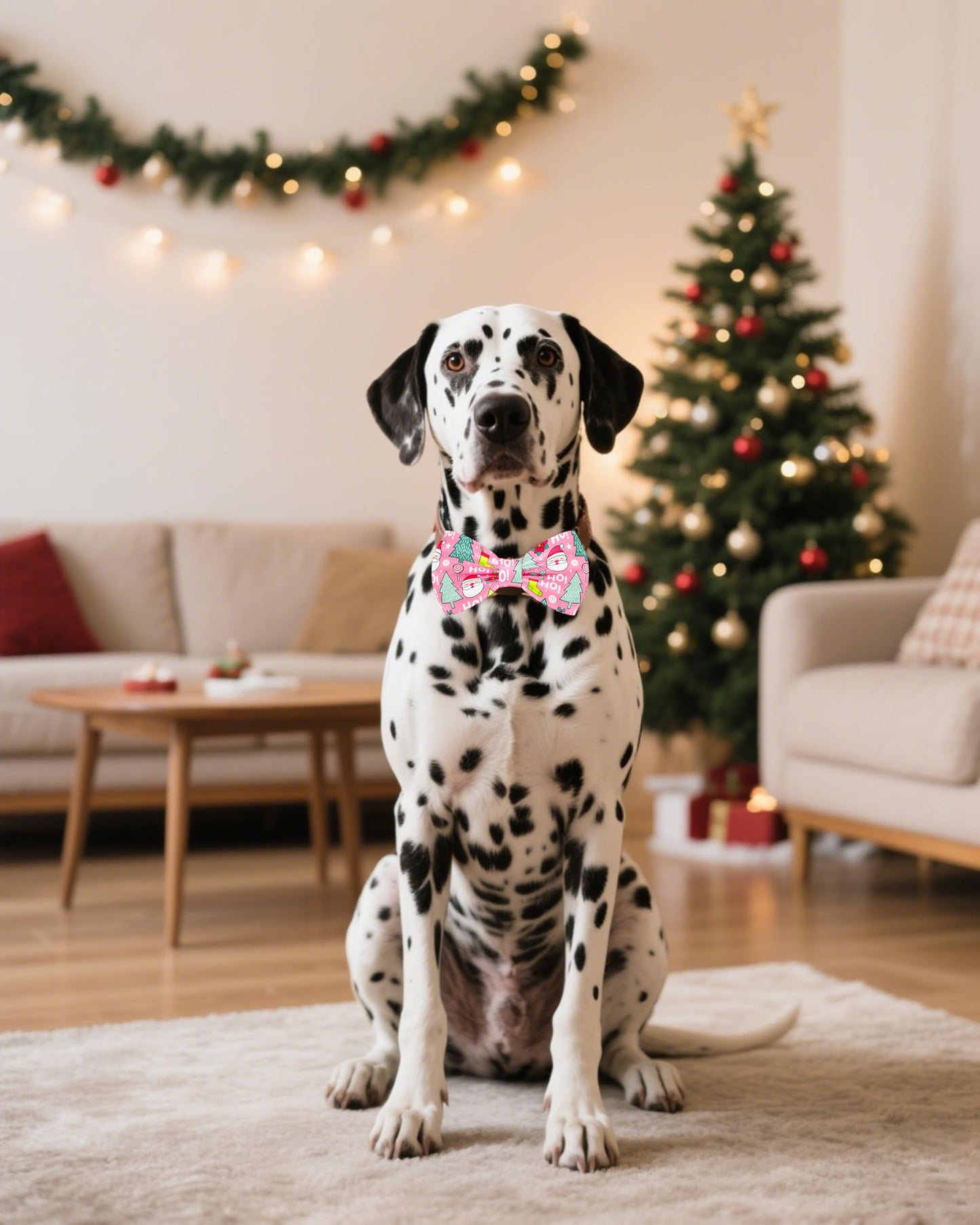 PET SHOW 10 Pack Christmas Big Dog Bow Ties for Large Medium Dogs Sliding Collar Attachments Xmas Tree Bowties Santa Bowknots Holiday Party Pet Grooming Accessories(Large)