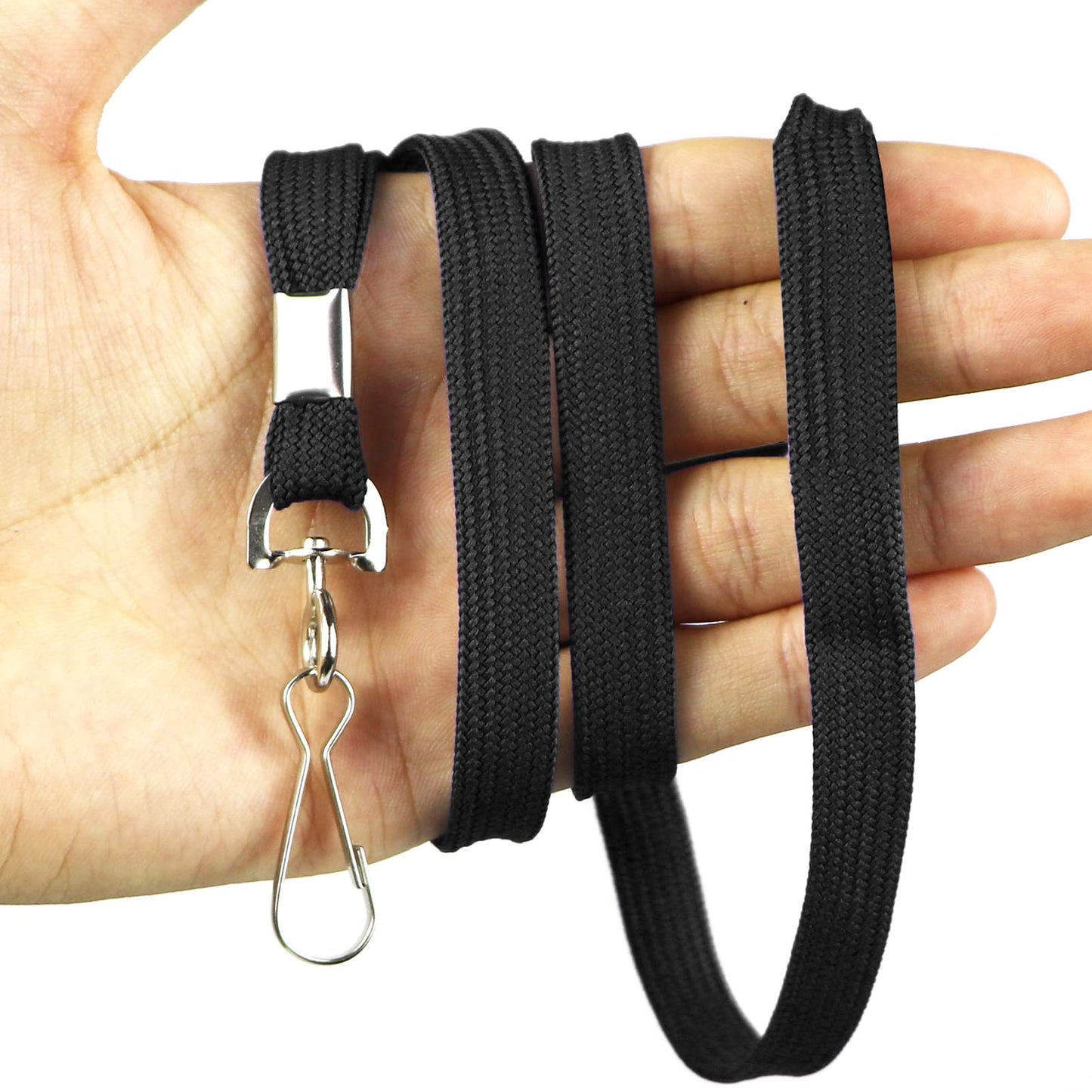 Bird Fiy Black Lanyard 100 Pack Bulk Badge Lanyards for ID Badges Neck Cruise Name Tag ID Holder