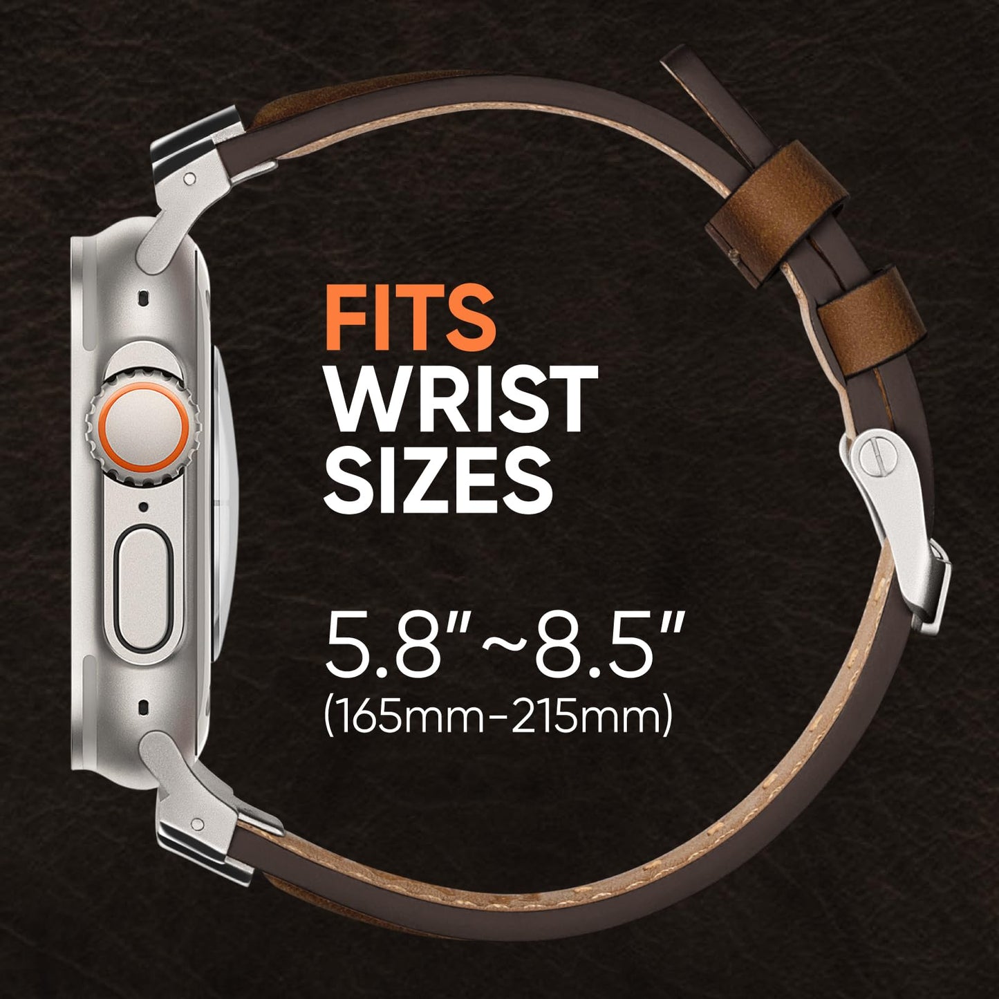 Suitisbest Leather Bands Compatible for Apple Watch Ultra Band 49mm 46mm 45mm 44mm 42mm, Genuine Leather Replacement Strap for iWatch Series 11 10 9 8 7 6 5 4 3 2 1, SE 3 2 1, Ultra 3 2 1