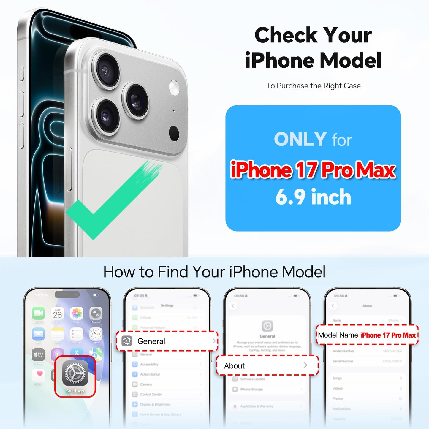 TUCCH Crossbody Detachable Wallet Case for iPhone 17 Pro Max 6.9", 10 Card Holders RFID Blocking, Wireless Charging, Stand, Wrist Strap, Lanyard, Zipper Pocket, PU Leather Shockproof Cover, Dark Blue