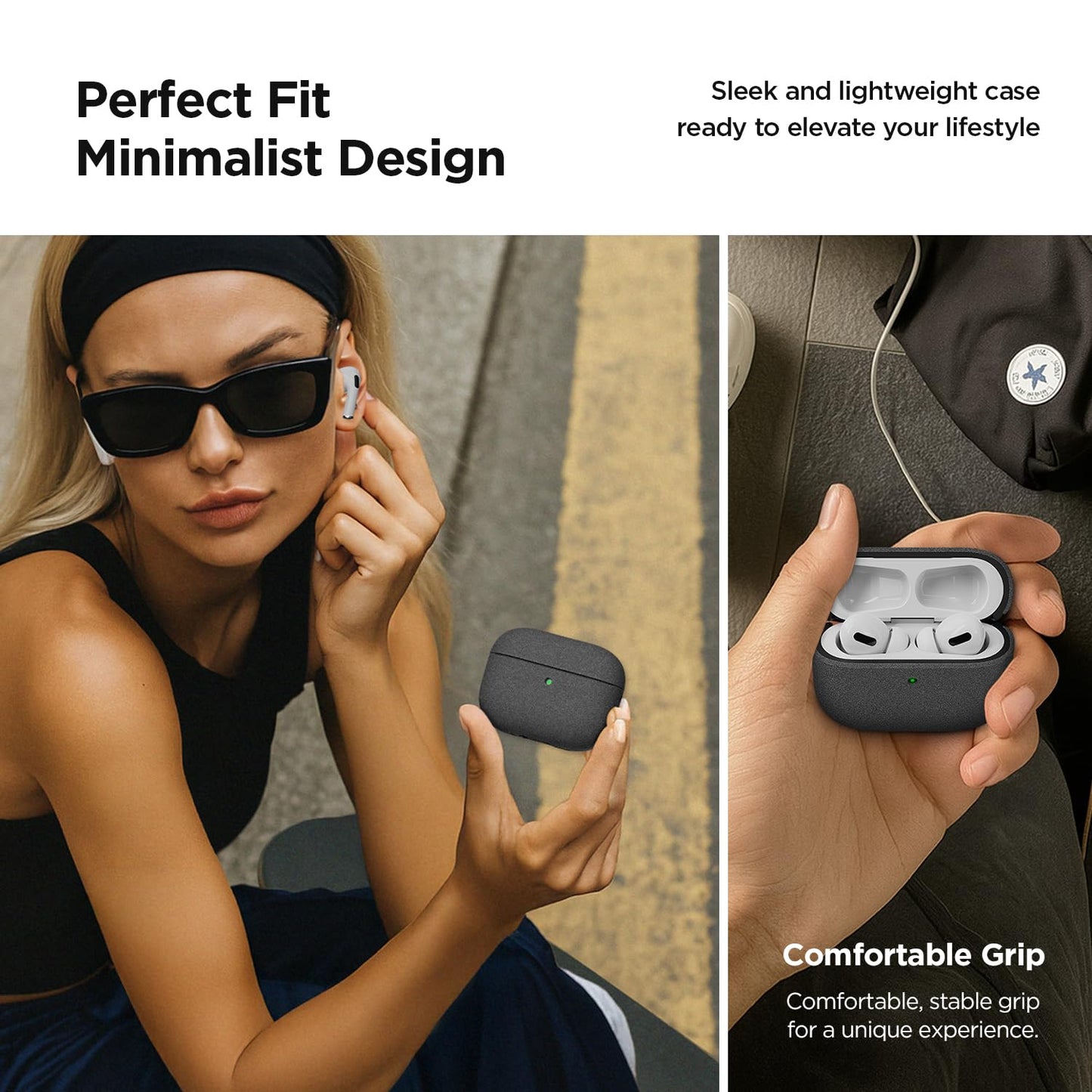 VRS Design Modern for Apple AirPods Pro 3rd Generation Case (2025) – Modern Minimal Style with Slim Profile and Precise Fit Compatible with AirPods Pro 3 (Sand Stone)