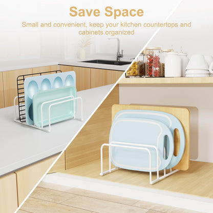 Cutting Board Organizer, [2-Pack] Cutting Board Holder Rack Baking Cookie Pan Sheets Cooling Small Racks Storage Stand for Kitchen Cabinet Countertop Bakeware Organizer 7.87 x 7.24 x 3.28 in