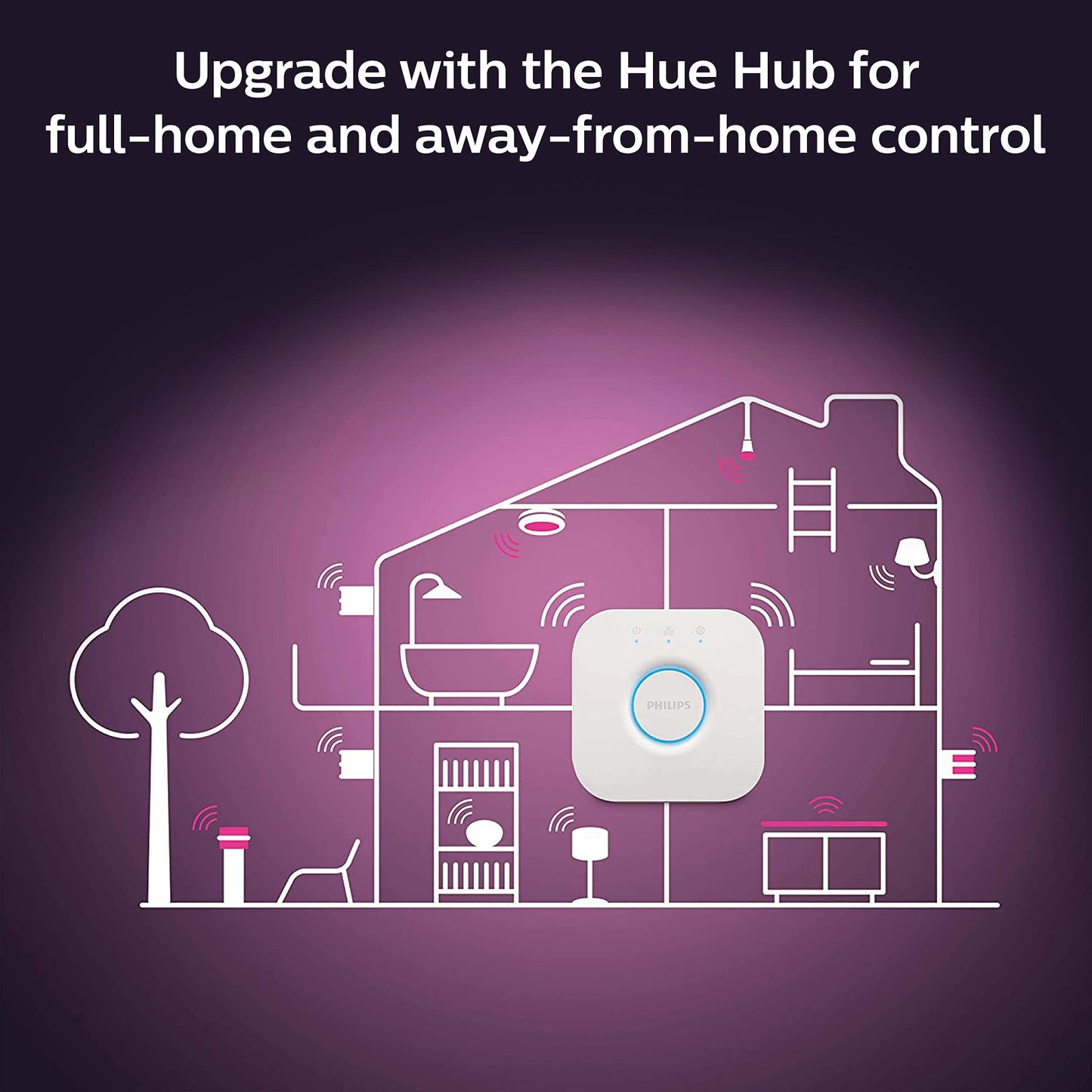 Philips Hue Smart 100W A21 LED Bulb - White and Color Ambiance Color-Changing Light - 4 Pack - 1600LM - E26 - Indoor - Control with Hue App - Works with Alexa, Google Assistant and Apple Homekit.
