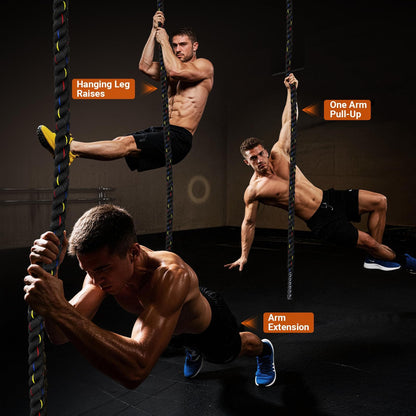 Brobantle Climbing Rope Gym Workout - 1.5 Inch Diameter 15FT Heavy Duty Thick Rope Work Out Exercise Ropes for Adults or Kids Home Indoor & Outdoor Fitness and Strength Training