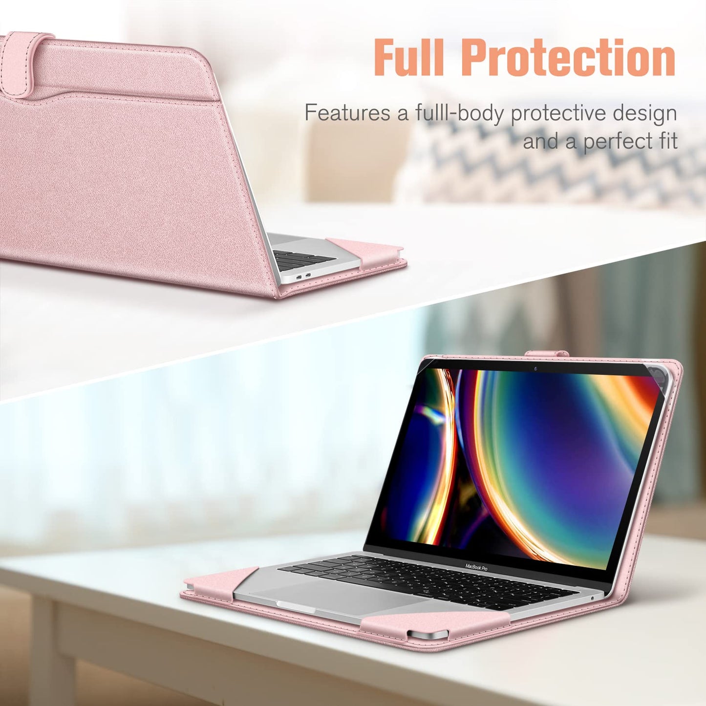 Fintie Sleeve Case Cover for MacBook Air 13.6 A3449 A3240 A3113 A2681 M5 M4 M3 M2, Air 13 A2337 (M1) A2179 A1932, MacBook Pro 13 A2338 (M2 M1) A2251 A2289 A2159 A1989 A1706 A1708, Rose Gold