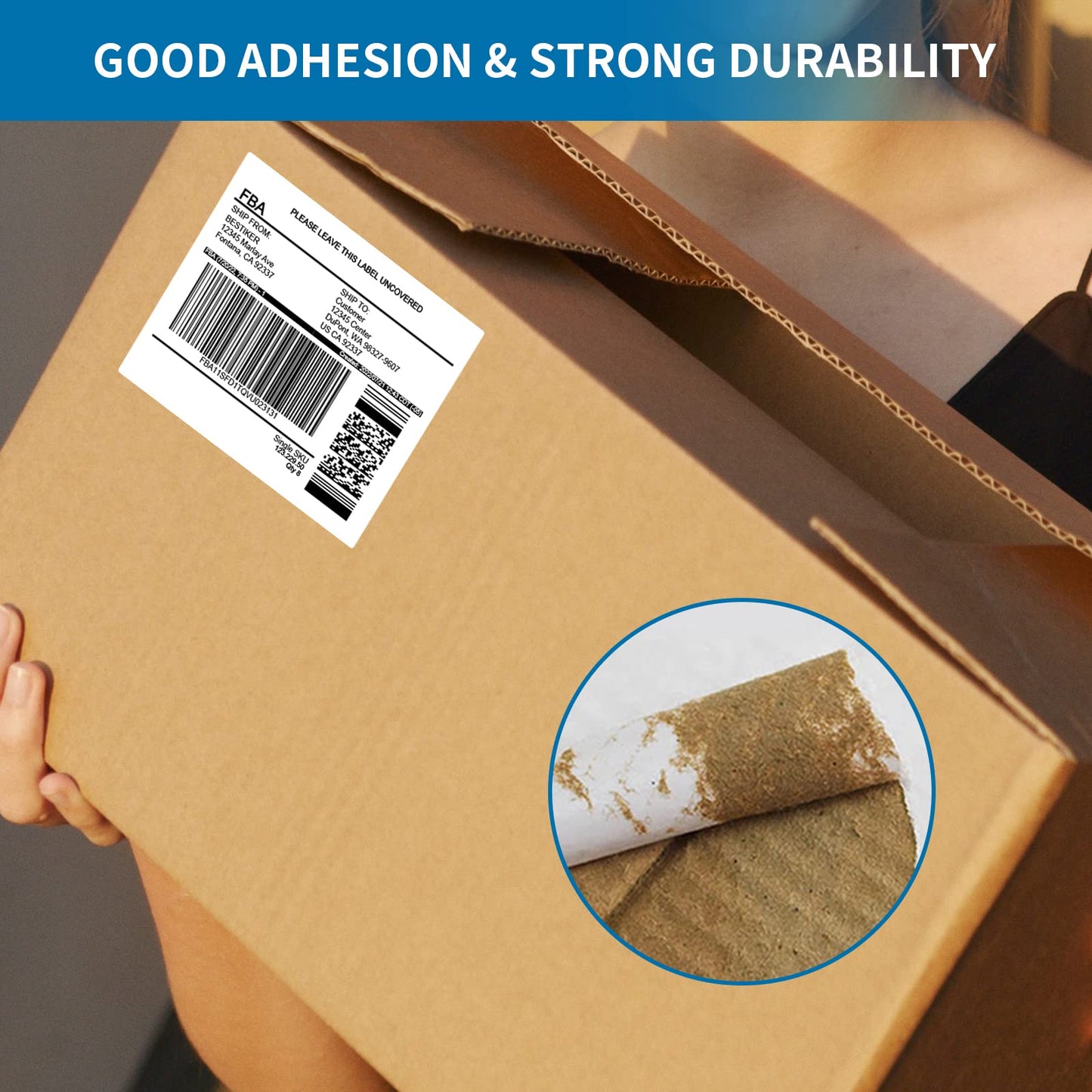 [100 Sheets 600 Labels] Shipping Labels 3 1/3"x4" Printable White 6 up Labels for Laser/Inkjet Printers, Mailing FBA Address Label Sticker Paper - Permanent Adhesive Label Blank