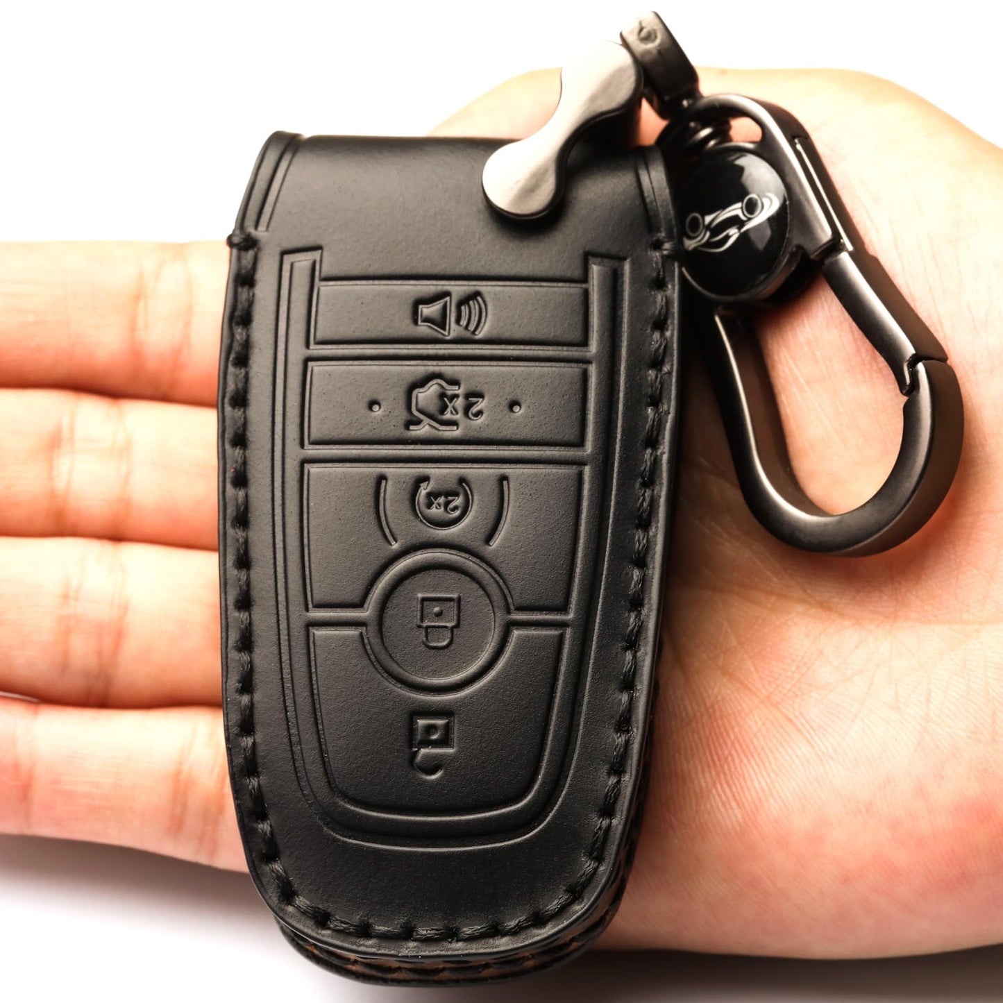 APEKUU Car Key Fob Cover, Soft Full Protection Key Case Shell Compatible with Ford Smart Key 3 4 5 Buttons Protector (A-Black) …