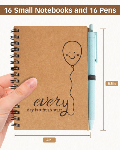 Dynta 16 Set Small Journals with Pens, 4x5.5 Inch Inspirational Notebooks Bulk, Appreciation Thank You Gifts for Coworkers Teachers Students