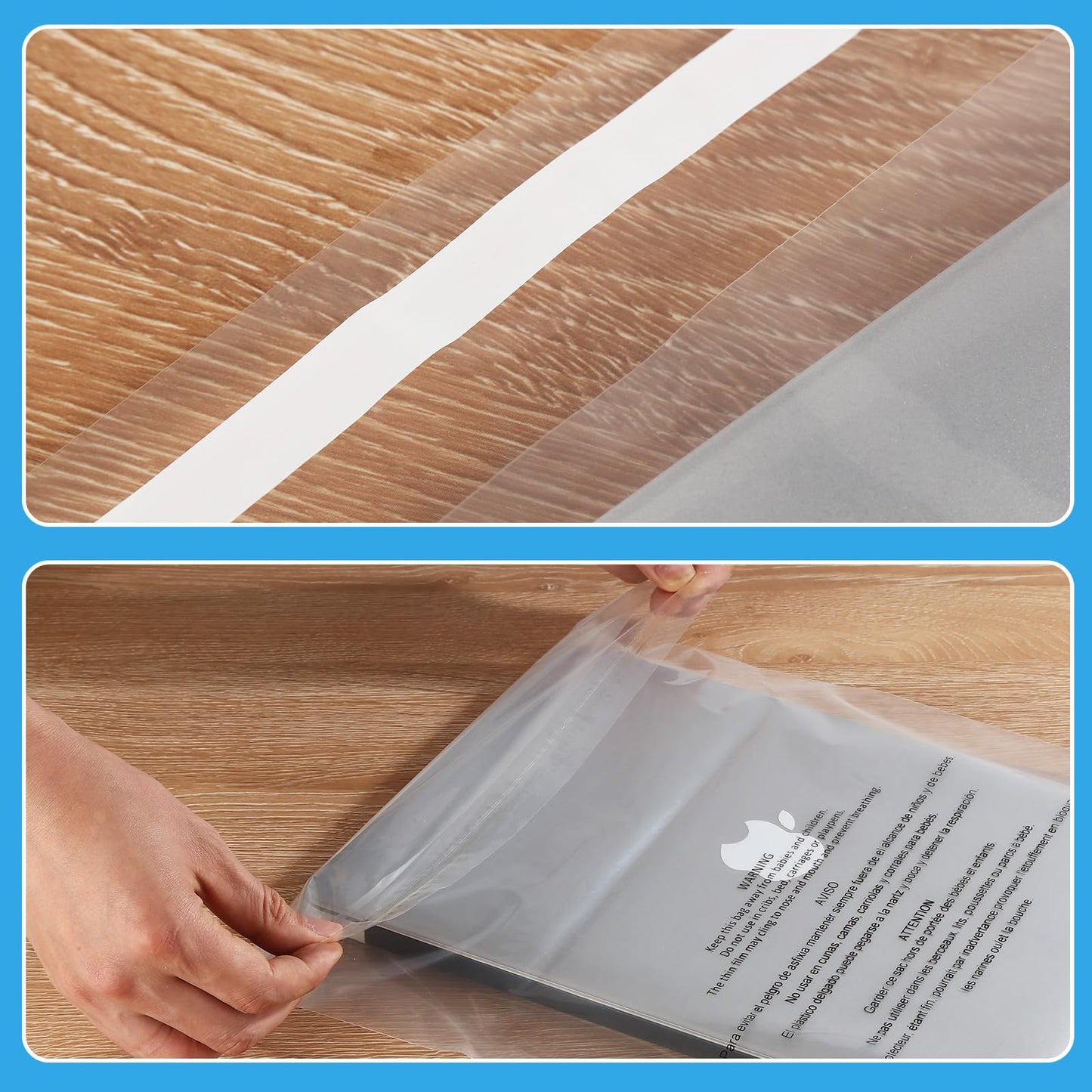 iMailer - 500 Pcs - 12" x 18" Poly Bags with Suffocation Warning Self Seal- Clear Shipping Bags 1.6 Mil for Clothing, Shirts, Packaging - Permanent Adhesive