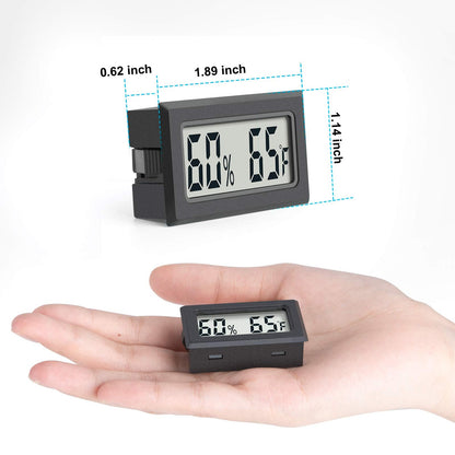 Reptile Thermometer 4-Pack Mini Digital Humidity Temperature Meters Gauge Indoor Hygrometer Thermometer AikTryee wiht ℉ for Humidors Greenhouse Garden Cellar Closet Guitar Case