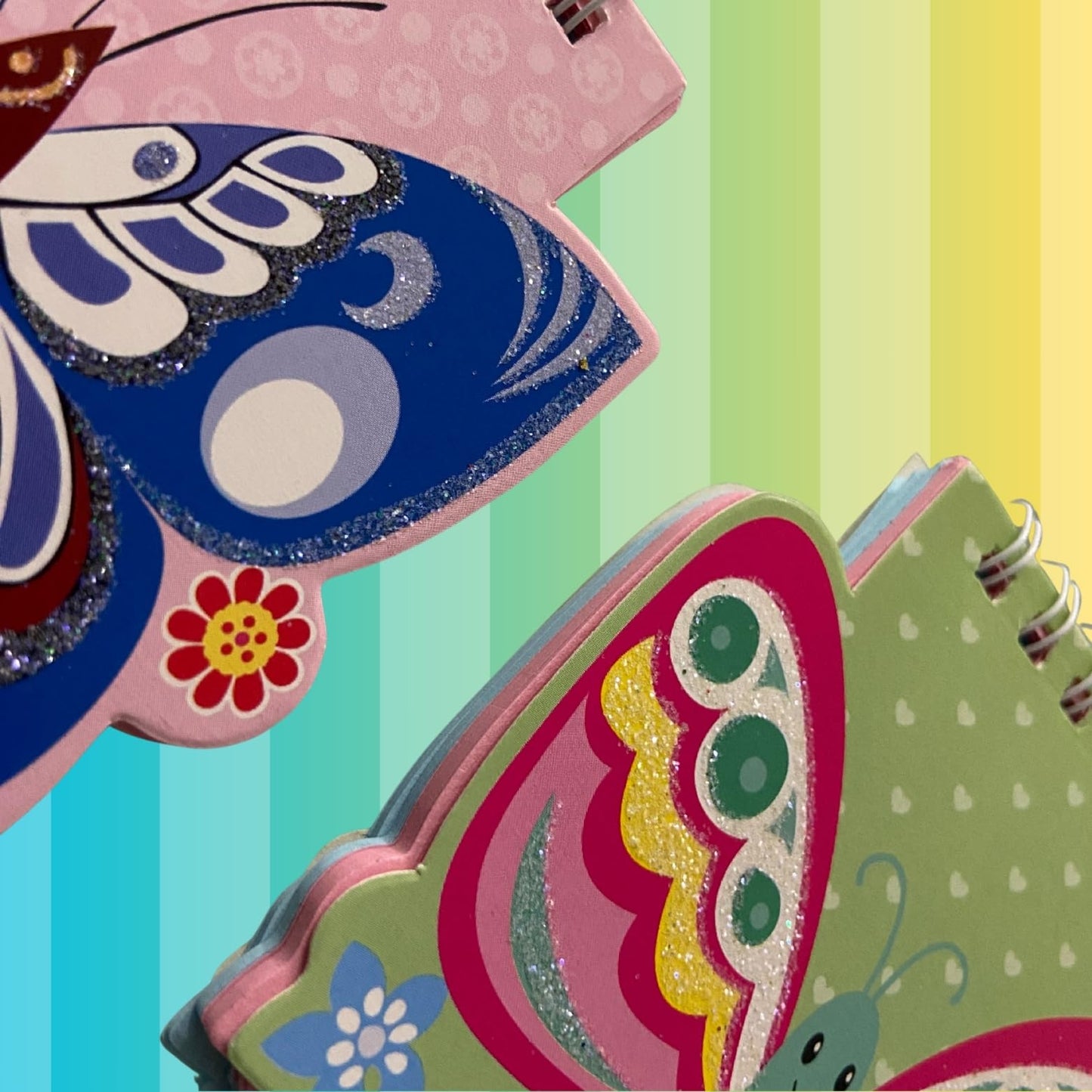 AoneFun Butterfly Party Favors - 8 Pk Mini Notebooks for Kids Bulk Pack of Small Notebooks for Kids 8 Year Old 7 Year Old Mini Notepads Spiral Eco Friendly Stationary Party Favors Approx 4"