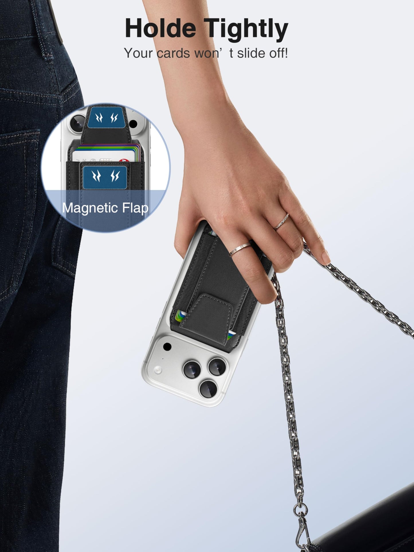 TopMade for MagSafe Wallet with Stand, Strongest Magnetic Wallet for iPhone 17/16/15/14/13/12 Series, Leather Magnetic card holder with Adjustable Stand, 9 Cards Holder, RFID Blocking, Black