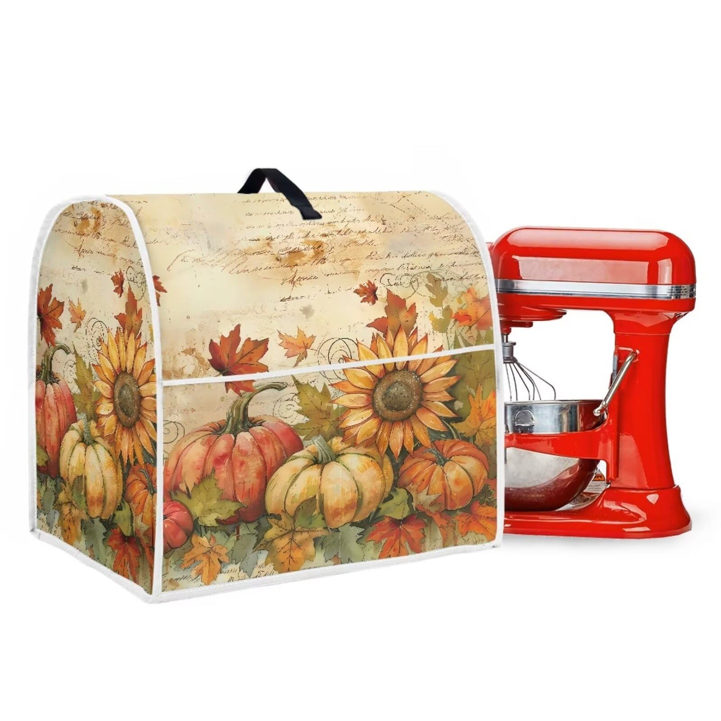 HUISEFOR Pumpkin Mixer Cover for Kitchen Aid 4.5-5 Qt Mixer, Maple Leaf Small Appliance Dust Covers Universal for Air Fryers, Coffee Makers, Kitchen Decor Gift for Friends