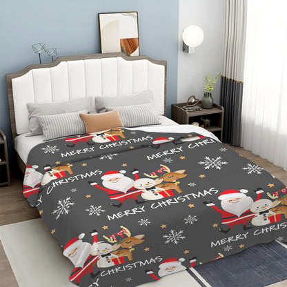 Snowman Santa Claus Throw Blanket for Girls Boys Women Men Kids Adults Soft Flannel Fleece Blanket for Couch Sofa Bed Home Decor 40"x50"