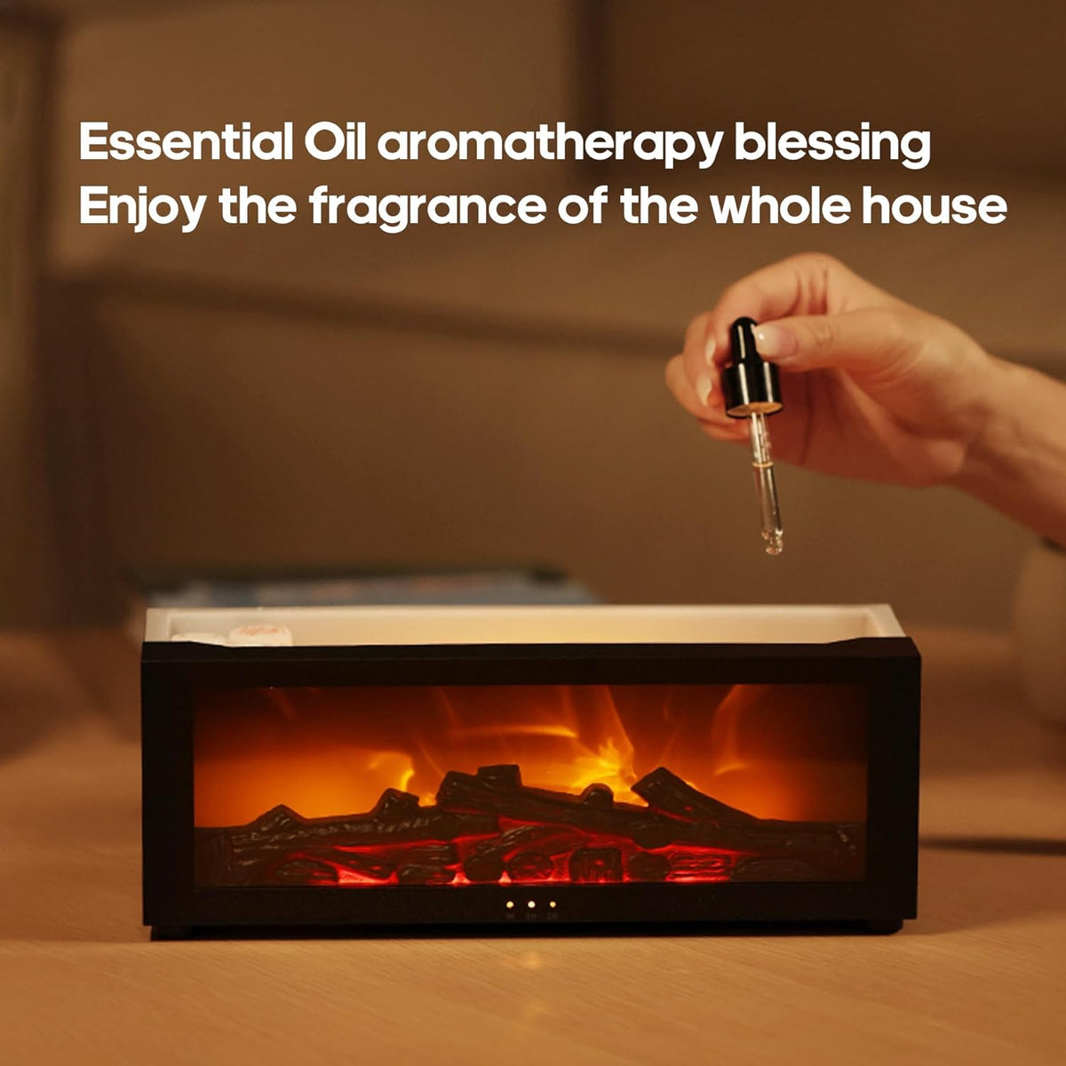 Essential Oil Diffuser Flame Colorful Water Vapor Fireplace Diffusers Fire Humidifier for Aromatherapy Aroma Therapy Machine Room Bedroom,Timer and Auto Off Protection