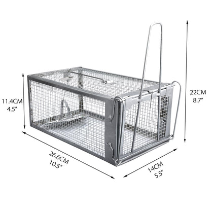 Gingbau 2-Pack Rat Traps Humane Live Chipmunk Mouse Trap Cages for Indoor and Outdoor Use