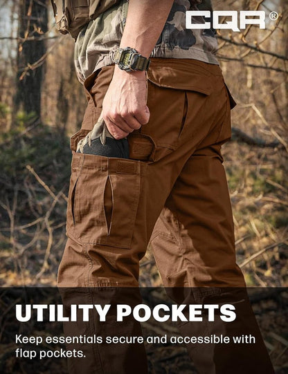 CQR Men's Tactical Pants - Lightweight Water-Resistant Cargo Pants for Hiking | EDC Outdoor Apparel