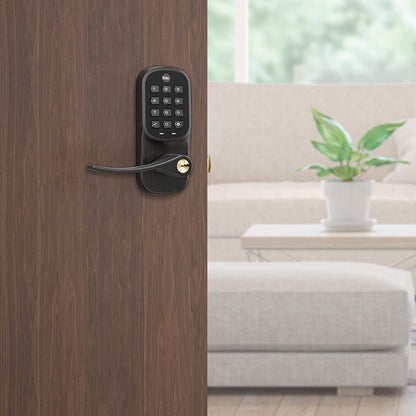 Yale Assure Lever - Keypad Lever Lock (for Doors with no deadbolt) - Keyless Entry with pin Code Unlocking and one-Touch or Auto-Locking - Black Suede