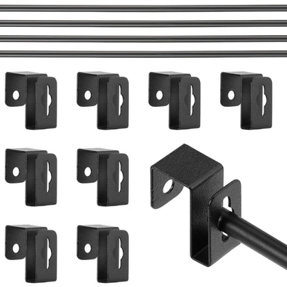 Trandraft 4 Set 12 Pcs Black Metal Hanging File Bracket Clips 8 Hanging Rail Clip 4 File Cabinet Rails Fits 1/2 Drawer Side Document Folder Frame Document Hangers for Cabinets Storage