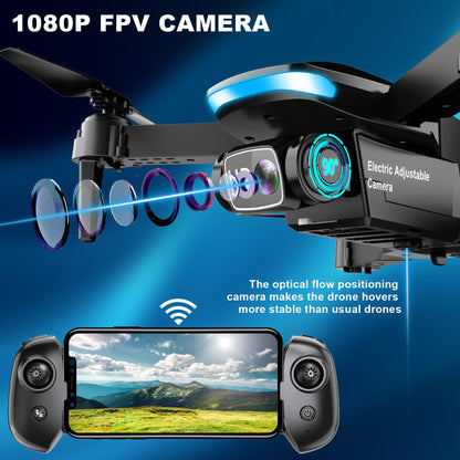Oddire Mini Drone with Camera - Drones for Kids Adults, 1080P HD Foldable Drone with Stable Hover, Auto-Follow, Trajectory Flight, Gravity Control, 90° Adjustable Lens, One Key Take Off/Land, 3D Flip