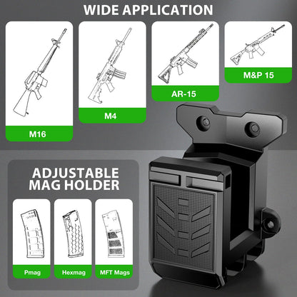 ANTREEMAG 2 Pack Gun Wall Mount with Dual Magazine Holders for PMAG, AR Wall Mount & .223/5.56 Ammo Fits Gun Room Vehicle Hunting Lodge Basement, Vertical or Horizontal Storage