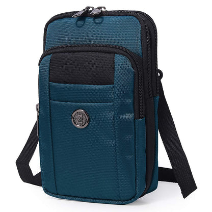 Senient Wolf Waterproof Nylon Multifunctional Phone Bag Small One Shoulder Crossbody Bag Waist Bag Wallet Travel Passport Bag