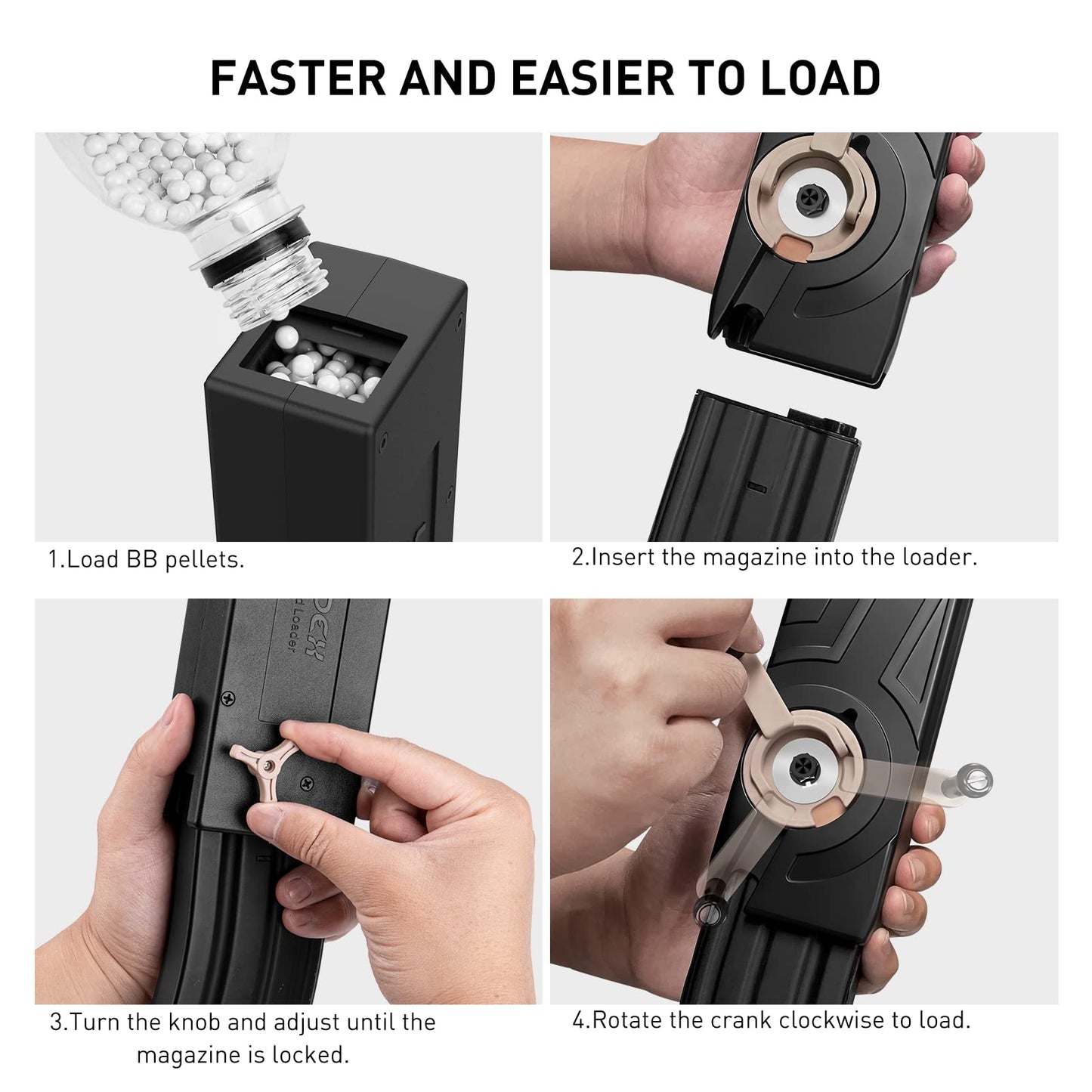 Universal Airsoft Speed Loader for 6mm BBS, 1600-Round Large Capacity Speed Loader for AEG/SMG Airsoft Mid-Cap and Hi-Cap Mags, Compatible with M4/M16/AK/MP5/G3/G36/SCAR Series Airsoft Magazines