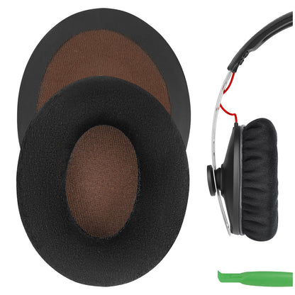 Geekria Comfort Velour Replacement Ear Pads for Sennheiser Momentum On-Ear, Momentum 2.0 Wireless, HD1 On-Ear Headphones, Repair Parts with Video Guide (Black Velvet)