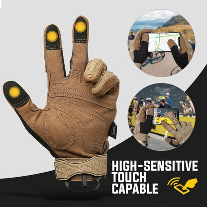 ZUNE LOTOO Tactical Gloves for Men, Touchscreen Motorcycle Gloves with Finger Impact Protection, Tan Palm Padded Safety Work Gloves for Paintball Airsoft Range Tac Female Women(XLarge)