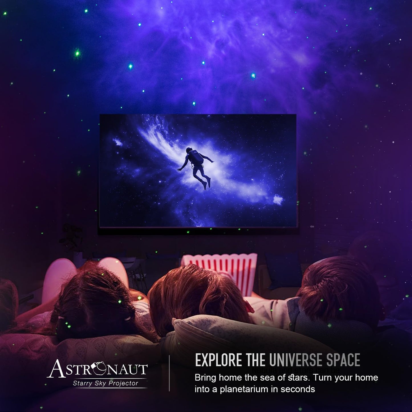 Astronaut Galaxy Projector Night Light - Star Projector Galaxy Light with Nebula Effects & Timer, Astronaut Space Starry Celling Lamp for Bedroom Kids Room, for Chrismas, Birthday, etc