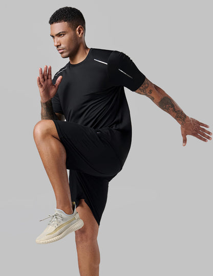 5 Pack Men’s Active Quick Dry Crew Neck T Shirts | Athletic Running Gym Workout Short Sleeve Tee Tops Bulk (Set 17, XX-Large)