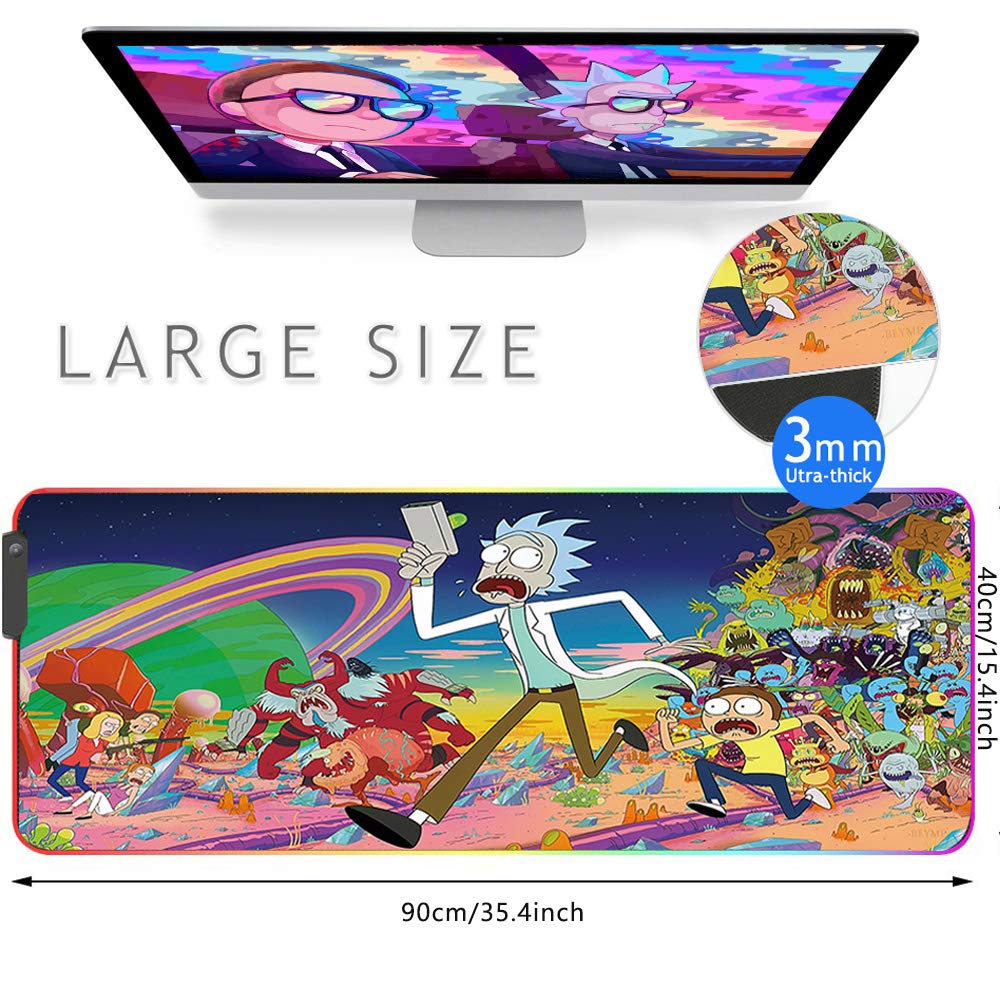 RGB Mouse Pad, Imegny Large Extended Soft Led Mouse Mat with Different Lighting Modes, 900 x 400mm / 35.4 * 15.7Inch